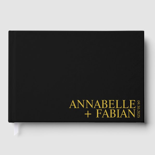 Custom Guest Book, Personalised Luxury Wedding Gue Book (Front)