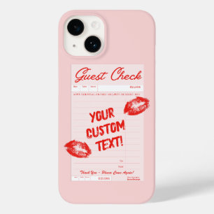 Custom Guest Check Personalised Quote Red Poster Case-Mate iPhone 14 Case