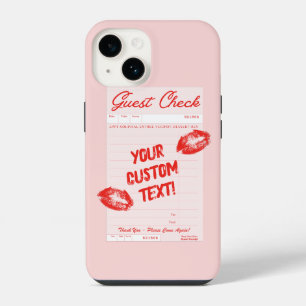 Custom Guest Check Personalised Quote Red Poster iPhone 14 Case