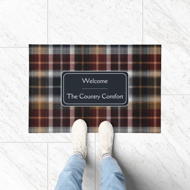 Custom Guest Door Mat Gingham Vacation Rentals (Indoor)