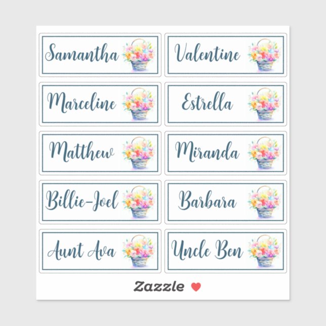 Custom Guest List 10 Names Calligraphy Bouquet (Sheet)