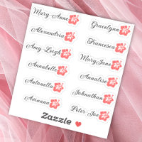 Custom Guest List 12 Names Calligraphy Hawaii Cute