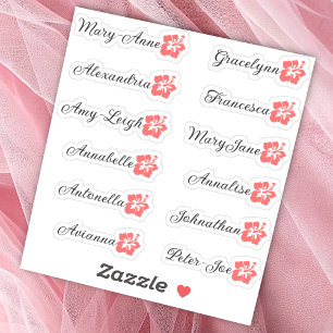 Custom Guest List 12 Names Calligraphy Hawaii Cute
