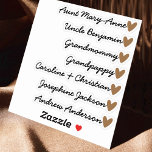 Custom Guest List 7 Names Calligraphy Brown Heart<br><div class="desc">Discover a charming design showcasing a delightful tiny heart personalised with your unique names. Effortlessly customise these stickers with your own text! - designed with ❤ by Zaubershirts -</div>