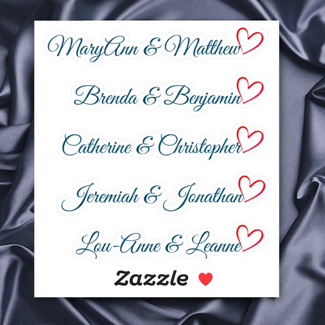 Custom Guest List Couple Names Calligraphy Heart   (Creator Uploaded)