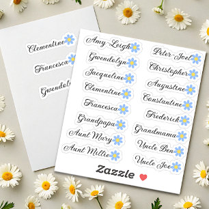 Custom Guest List Names Calligraphy Daisy Flower