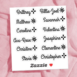 Custom Guest List Names Cute Stars Handlettering