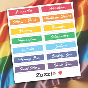 Custom Guest List Names Rainbow Handlettering 