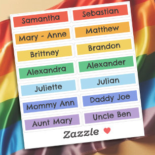 Custom Guest List Names Rainbow Pride Flag 