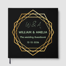 Custom Guestbook Size: 12" x 12", Paper: Black 60#