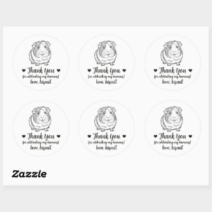Custom Guinea Pig Wedding Favour Stickers