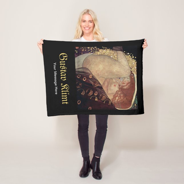 Custom Gustav Klimt Danae famous painting Gift Fleece Blanket (In Situ)