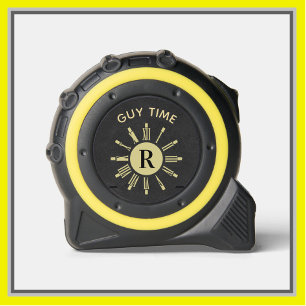 Custom Guy Time Clock Monogram Black Gold 1