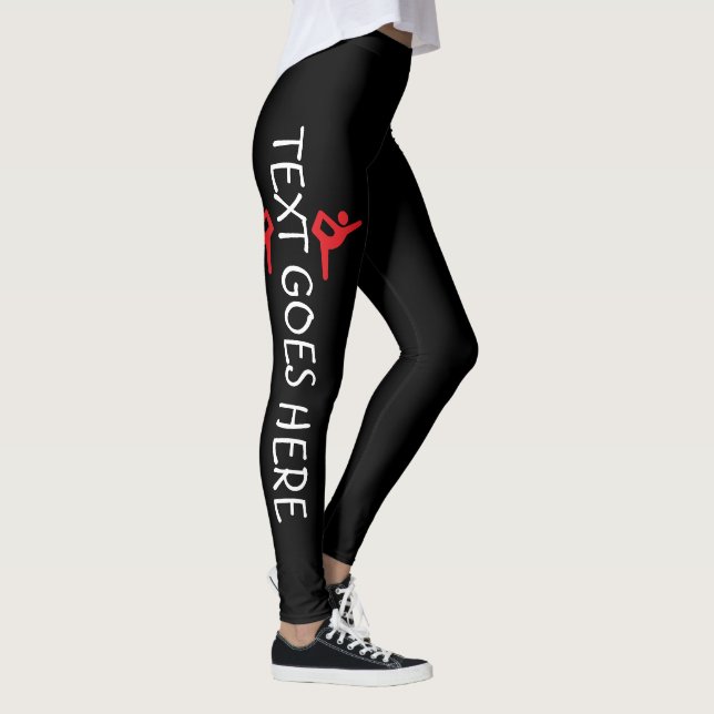 Custom Gymnastics Name Design Over Black Leggings (Right)