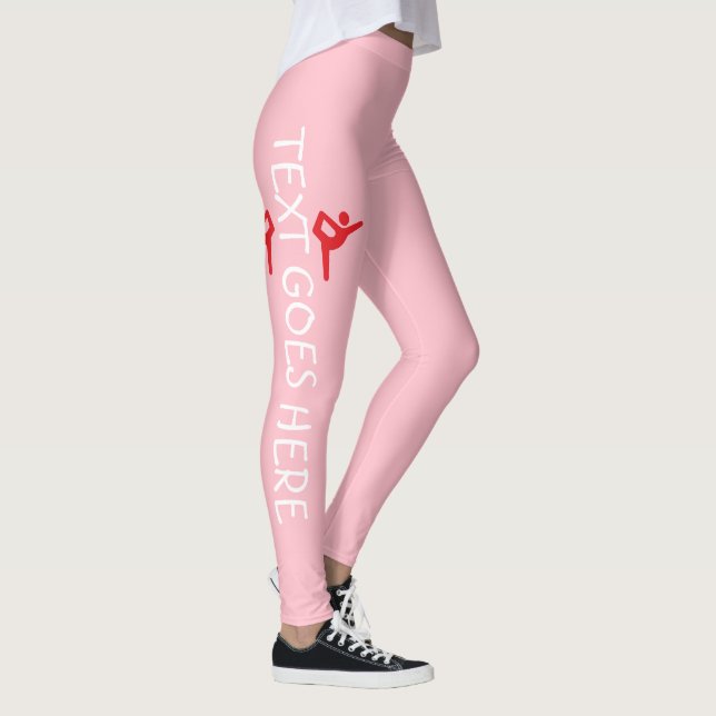 Custom Gymnastics Name Design Over Blush Pink Leggings (Right)