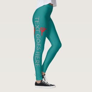 Custom Gymnastics Name Design Over Teal Leggings