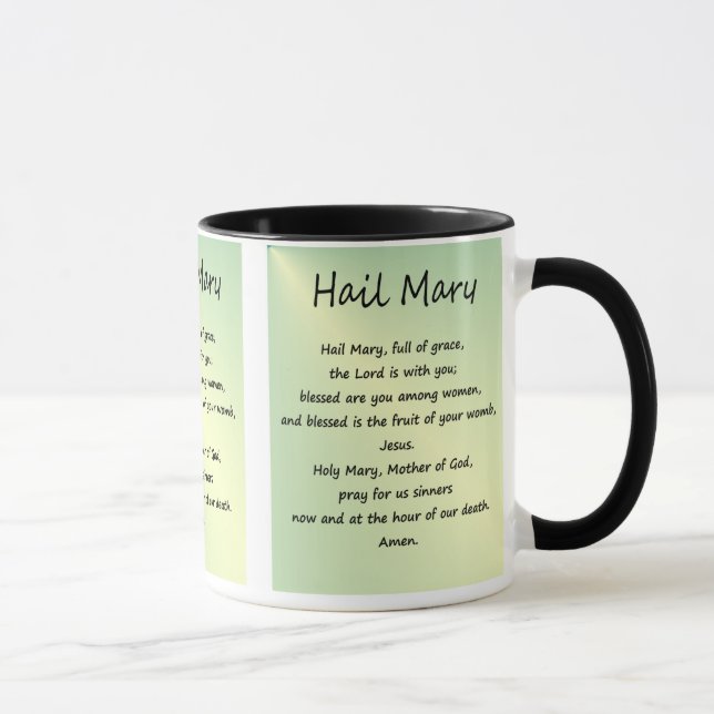 Custom Hail Mary Prayer Mug (Right)