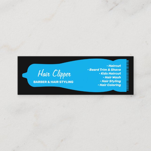 Custom Hair Clipper Barber Mini Business Card (Front)