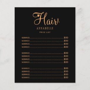Custom hair salon logo price list  flyer