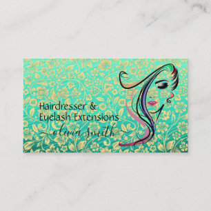 Custom Hairdresser & Eyelash Extensions Business Card