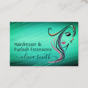 Custom Hairdresser & Eyelash Extensions Business Card