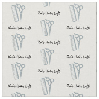 Custom Hairdresser Grey Scissor Comb Fabric