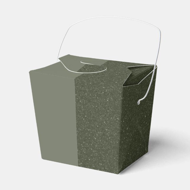 Custom Half & Half Moss Green Favour Box (Front Side)