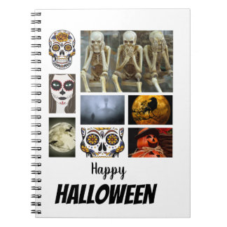 Custom Halloween 8 Photo Collage Notebook