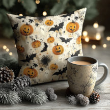 Custom Halloween Baby Photo Pillow with Pumpkin
