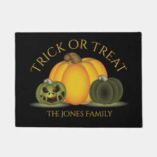 Custom Halloween Doormat with Pumpkins