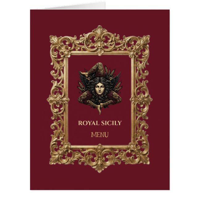 Custom Halloween Folded Menu Trinacria (Front)