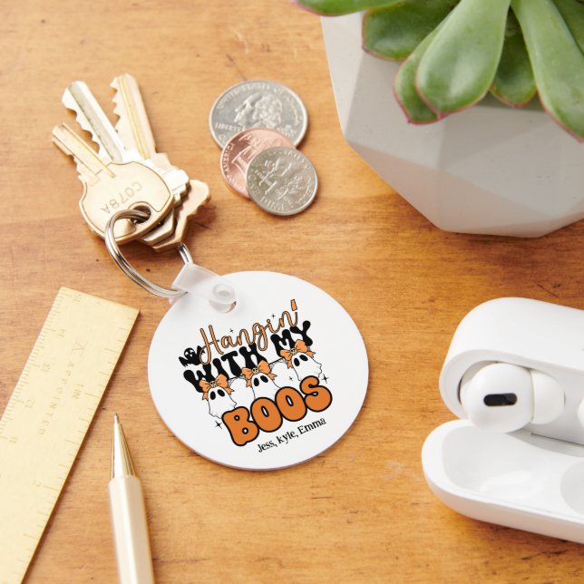 Custom Halloween Hangin' with my Boos Key Ring (Desk)