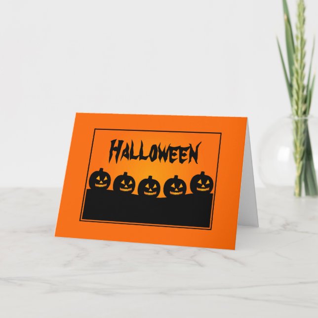 Custom Halloween Jack-o-Lantern Card (Front)