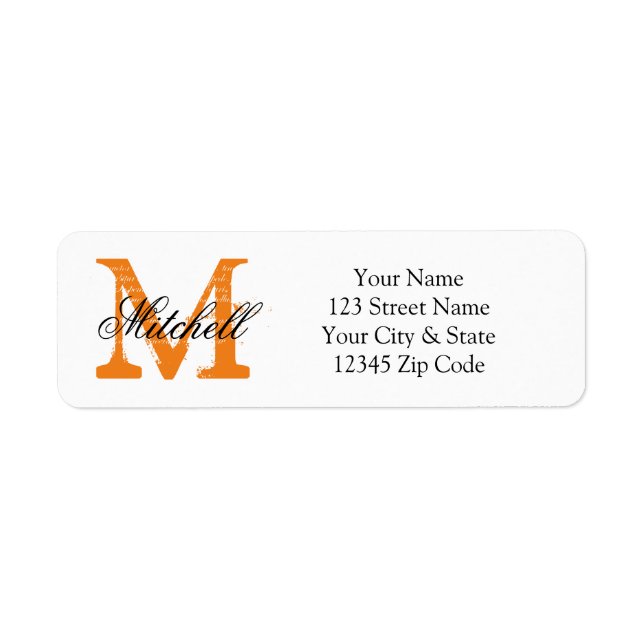 Custom Halloween monogram return address labels (Front)