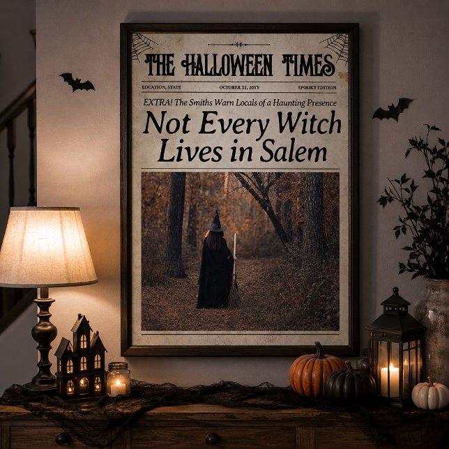 Custom Halloween Newspaper Wall Art Witch in Salem (Custom Halloween Newspaper Wall Art Witch in Salem)