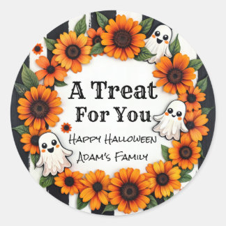 Custom Halloween Party Favour - 'A Treat for You' Classic Round Sticker