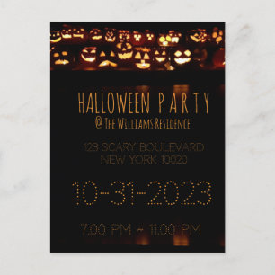 Custom Halloween Party Invitation Pumpkin Postcard