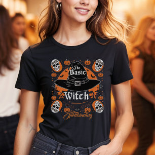Custom Halloween Party Witch Hat Retro Costume T-Shirt