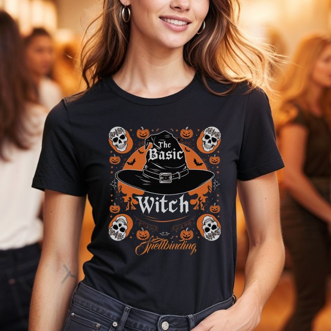Custom Halloween Party Witch Hat Retro Costume T-Shirt (Creator Uploaded)