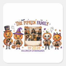 Custom Halloween Pumpkin Family Photo Frame T-Shir