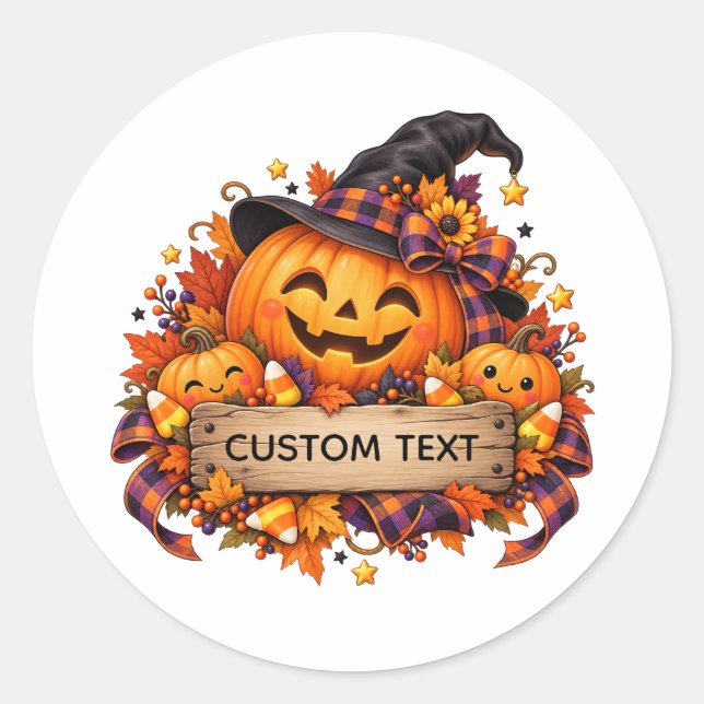 Custom Halloween Pumpkin Sticker (Front)