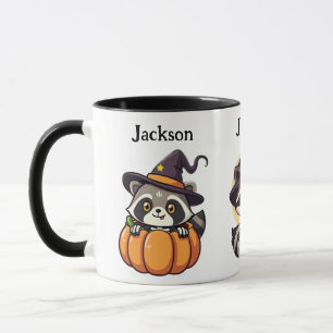 Custom Halloween Racoon Pumpkin Mug