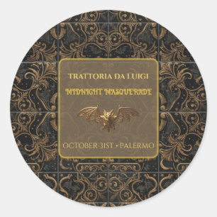 Custom Halloween Sticker Gothic Gold Bat