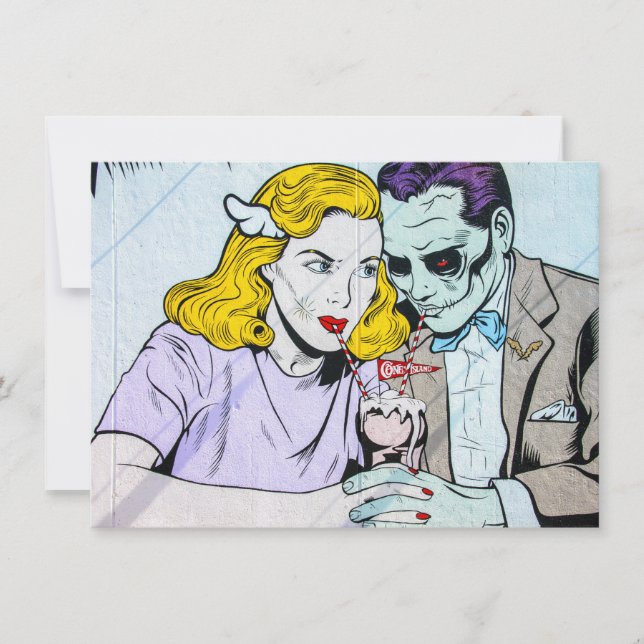 Custom Halloween Themed Wedding Invitation (Front)