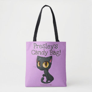Custom Halloween Trick or Treat Bag Kitten Cat
