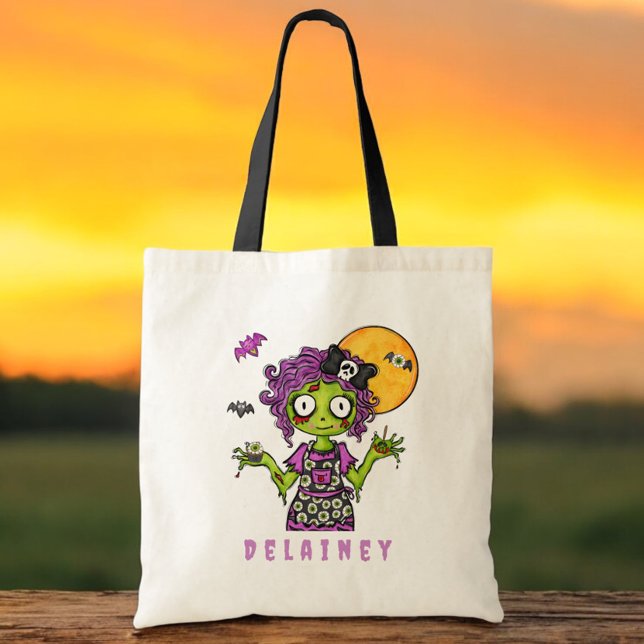 Custom Halloween Trick Treat Zombie Cook Tote Bag (Creator Uploaded)