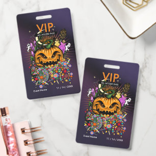 Custom Halloween VIP All Access Pass Haunted Party ID Badge