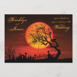 Custom Halloween Wedding Invitations Night