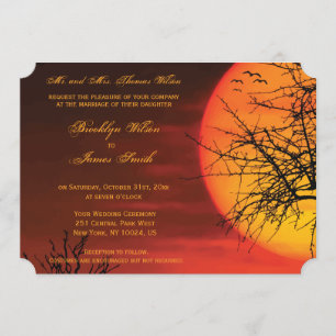 Custom Halloween Wedding Invites Night Ticket