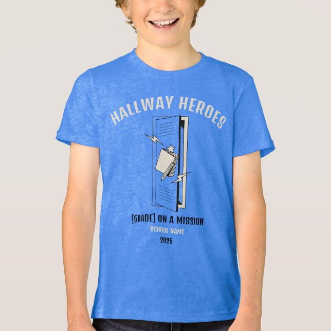 Custom Hallway Heroes School Tri-Blend Shirt (Front)